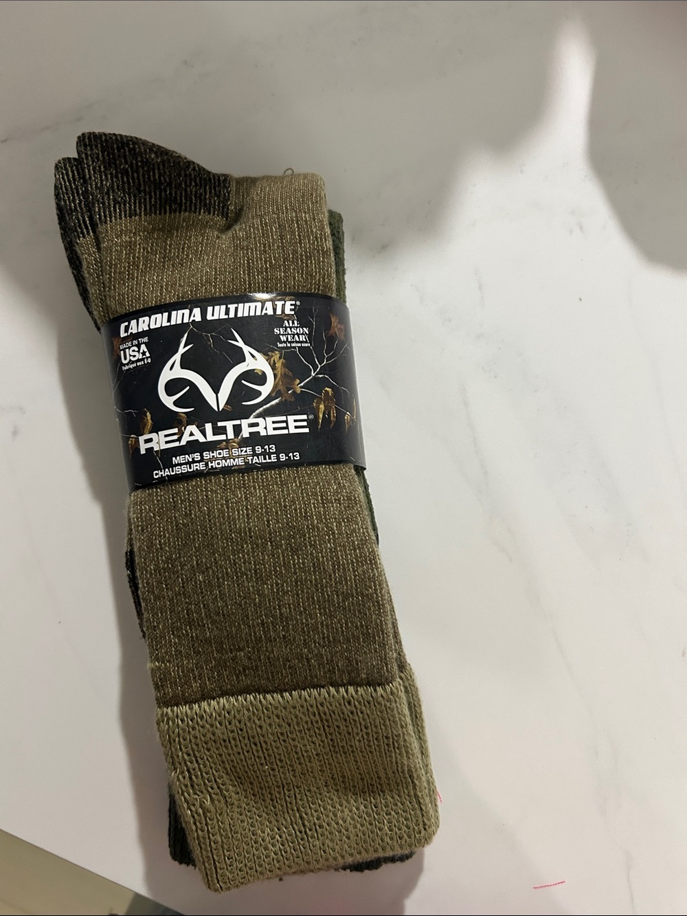 Realtree Men’s Olive & Dark Green Crew Socks